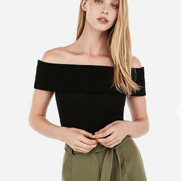 Express Tops - NWT Express Ribbed Off The Shoulder Tee S